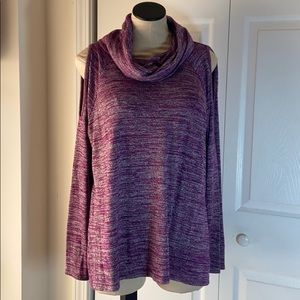 Cowl Neck Long Sleeve Blouse Top, Size XL